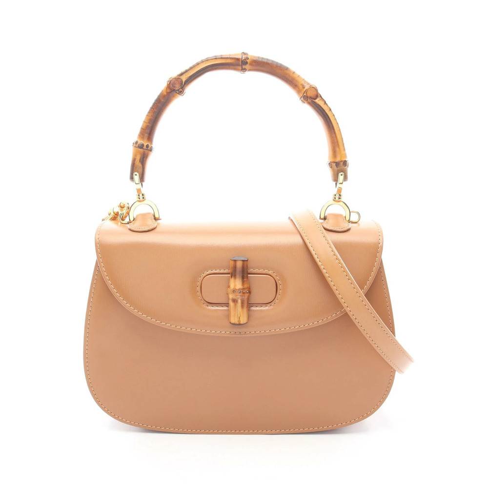 Gucci Leather Handbag Bamboo Brown - Picture 2 of 10